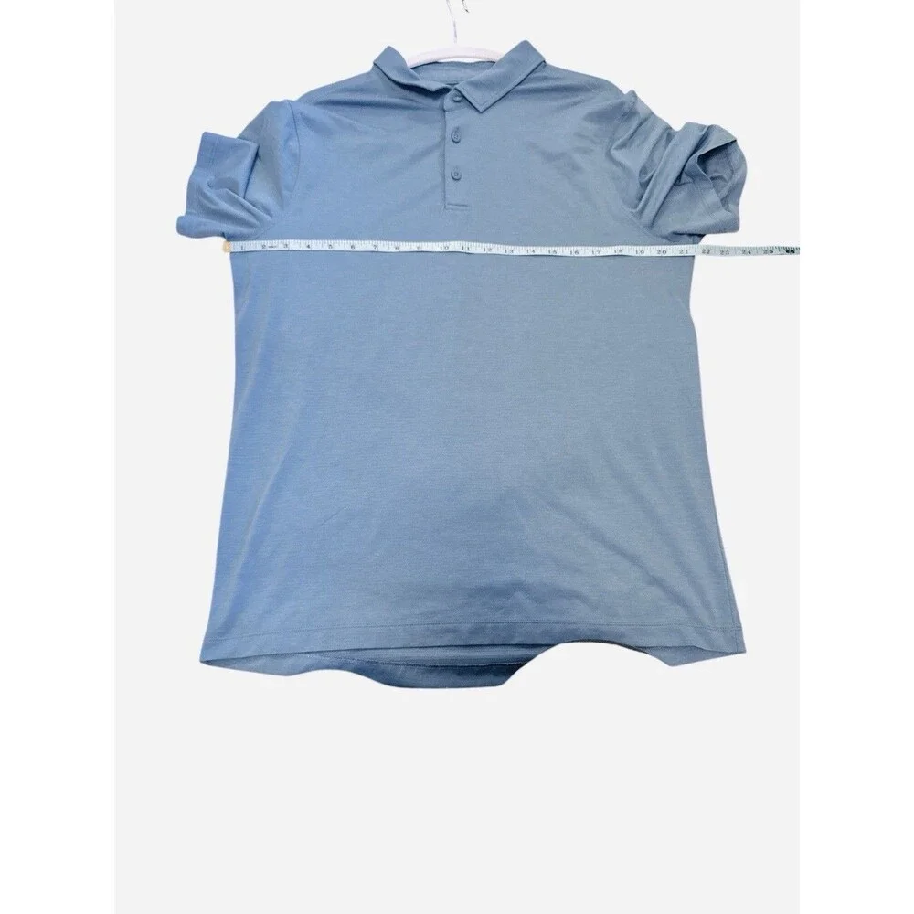 Lululemon Evolution Polo Shirt Blue Short Sleeve Slim Fit No-Stink Zinc Size L - Picture 6 of 7